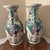 Green Mid 20th Century Large Hand Painted Asian Vases- a Pair For Sale - Image 8 of 12