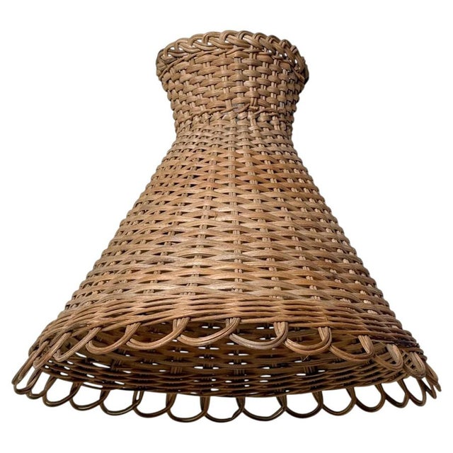 Handcrafted Rattan Diabolo Pendant Light in the style of Kalmar, 1960s For Sale - Image 15 of 15