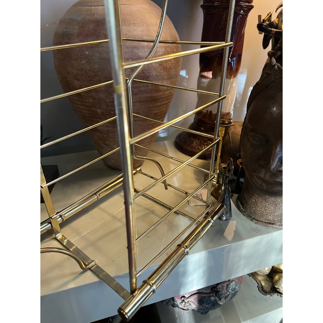 1970s Brass Mid Century Modern Magazine Rack For Sale - Image 4 of 9