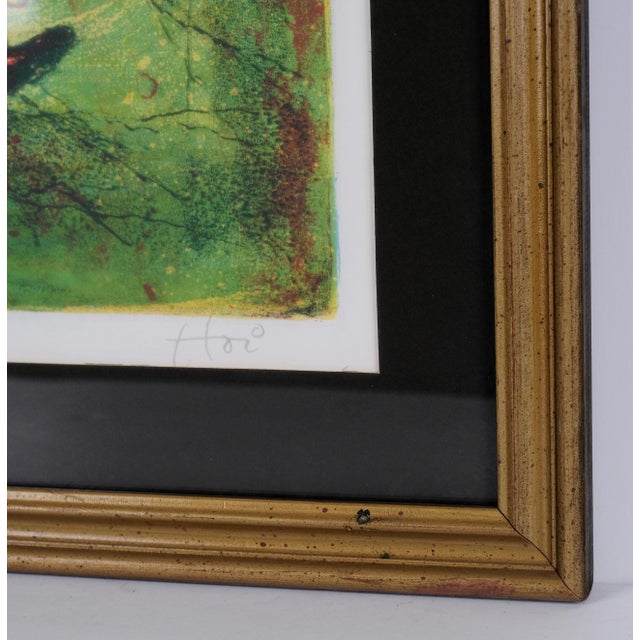 Mid 20th Century Mid-Century Hoi Lebadang "Five Boats" Hand Signed & Numbered Limited Edition 95/275 Framed and Matted For Sale - Image 5 of 7