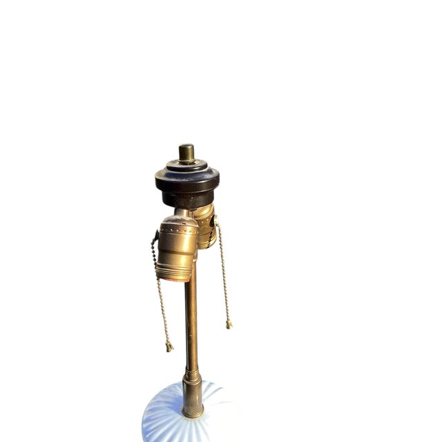 1960s Pair of Mid Century White Ceramic Melon Form Table Lamps For Sale - Image 5 of 8