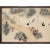 Lovely vintage Chinese or Chinoiserie Style 4-panel folding painted screen depicting a joyous scene with two Red-crowned...