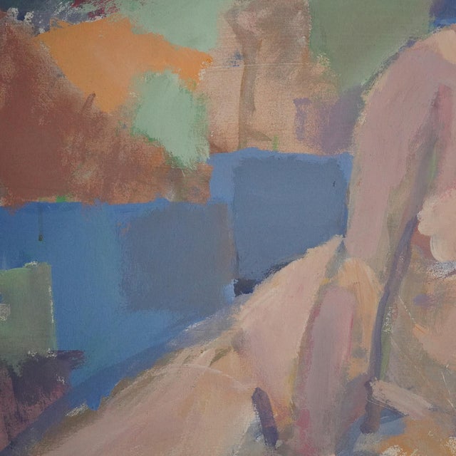 Textile Vintage Modernist Abstract Nude Painting For Sale - Image 7 of 12