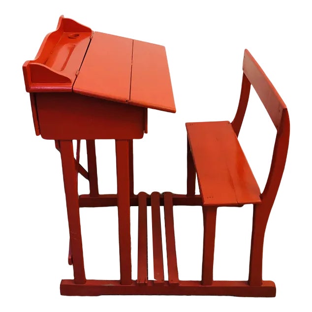 Antique French School Desk, 1920s For Sale