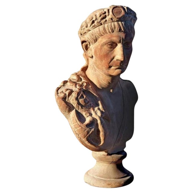 Ceramic Bust in Terracotta by Traiano For Sale - Image 7 of 7