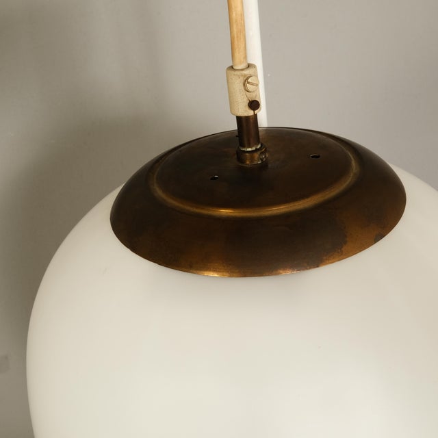 Vintage Pendant in White Opaline Glass from Stilnovo, 1960s For Sale - Image 3 of 13