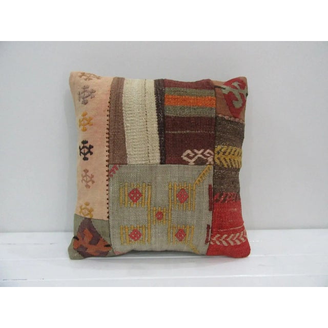 Handmade Patchwork Kilim Pillow Cover For Sale - Image 4 of 4