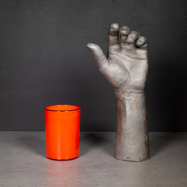 Mid-Century Orange Vase With Black Rim c.1960 For Sale In San Francisco - Image 6 of 6