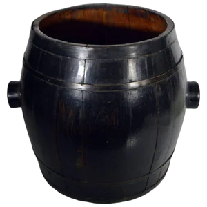 Antique Handmade Varnished Wood Grain Barrel From 19th Century, China