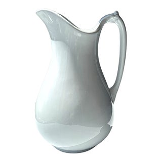 1940s Large English Ironstone Pitcher For Sale