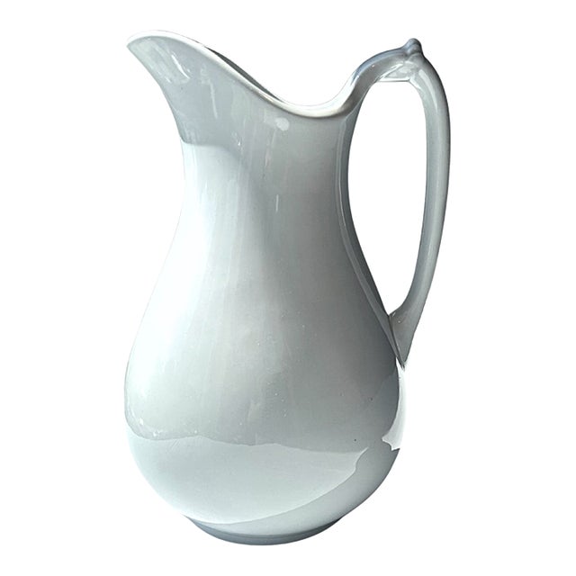 1940s Large English Ironstone Pitcher For Sale