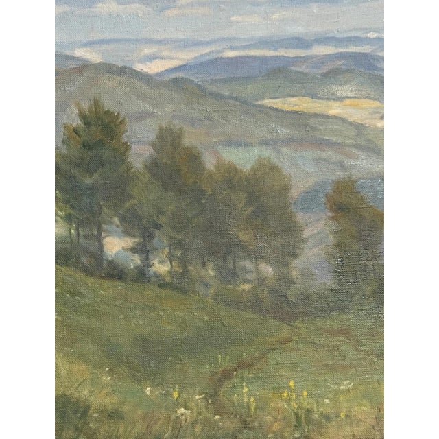 Heinrich Pforr, View of Meißner into the Werra Valley, Oil Painting on Canvas For Sale - Image 10 of 13