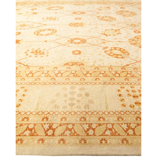 Traditional Mogul Collection Hand-Knotted Area Rug - Ivory Collection 9' 4" X 12' 2" For Sale - Image 3 of 10