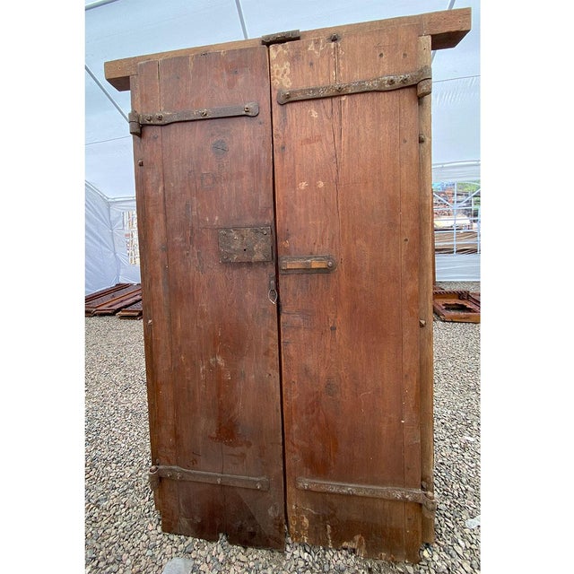 Indo-Portuguese Teak Double Door With Deep Surround For Sale - Image 9 of 10