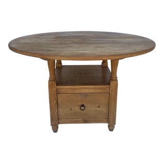 English Round Shape Pine Table For Sale
