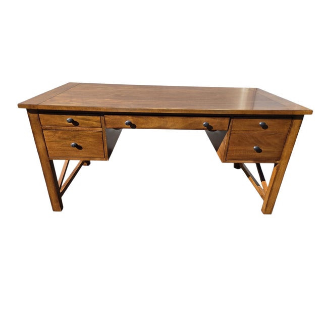 1990s Ethan Allen Tango Hawke Collection Writing Desk Arts Crafts Maple Mission For Sale - Image 10 of 16