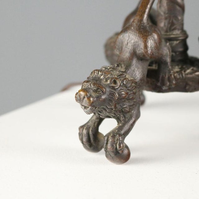 Metal Bronze Lamp in the style of Christophe Fratin For Sale - Image 7 of 10