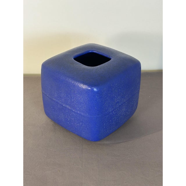 Vintage Blue Vase in Ceramic by Alessio Tasca, 1970s For Sale - Image 4 of 8