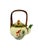 Asian Modern Bat Trang Vietnamese Ceramic Teapot, 6 Teacups & Dessert Tray With Striking Hand Painted Lotus Motif - Set of 8 For Sale - Image 4 of 17