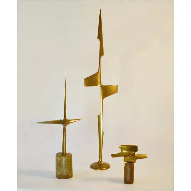 Copper Abstract Aerodynamic Bronze Sculpture, Dutch, 1977 For Sale - Image 8 of 9