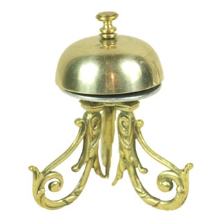 Unusual Late 19th Century Brass Desk Bell For Sale