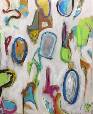 "And All That" - Contemporary Abstract Mixed-Media Painting by G. Campbell Lyman