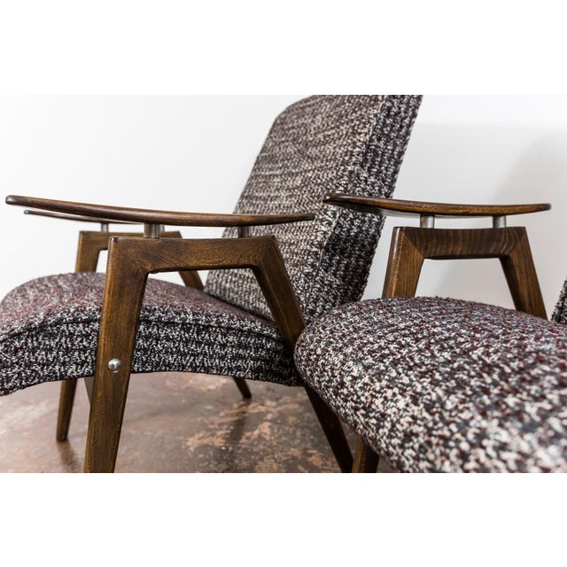 Wood Vintage Armchairs by J. Šmidek for Ton, Former Czechoslovakia, 1960s, Set of 2 For Sale - Image 7 of 17