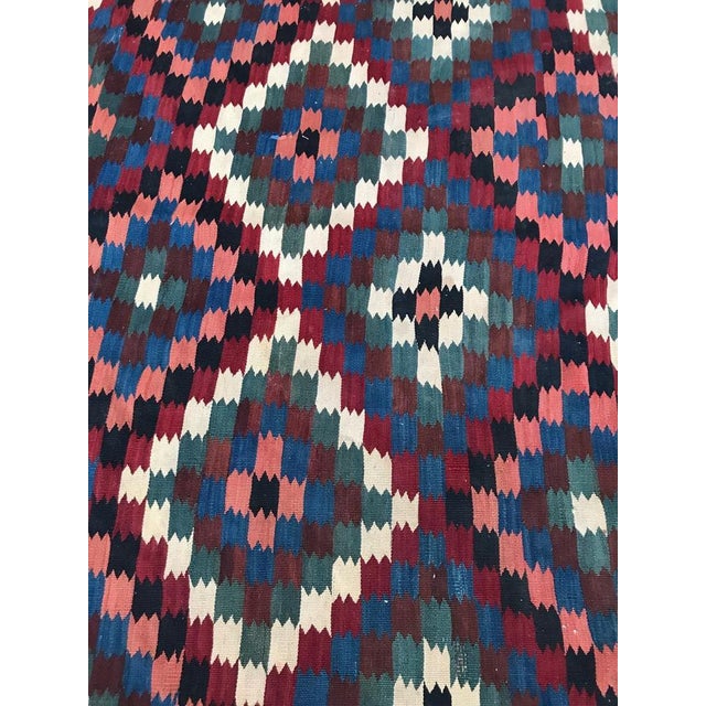Blue Vintage Caucasian Kilim Rug For Sale - Image 8 of 16