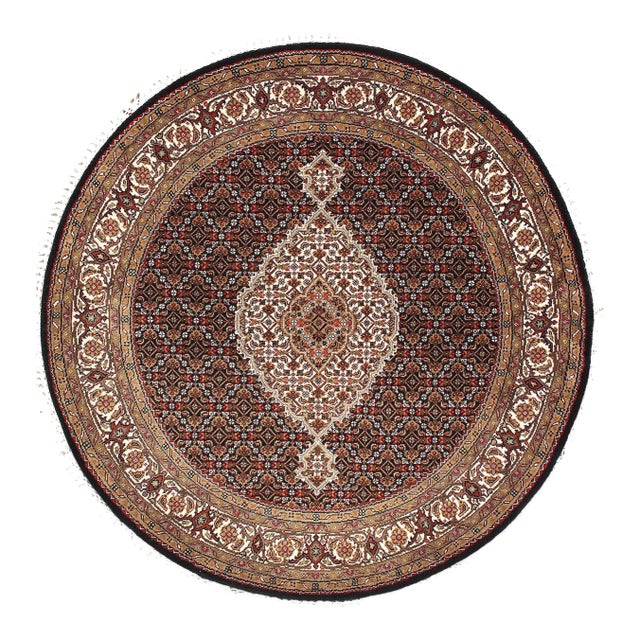 Pasargad DC Fine Hand Knotted Silk Round Rug For Sale