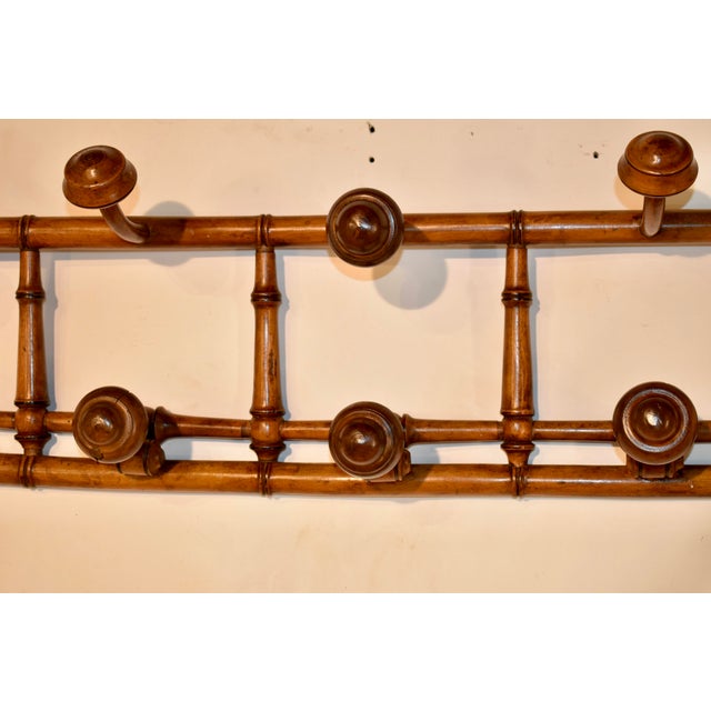 Brown Circa 1900 French Cherry Turned Hat and Coat Rack For Sale - Image 8 of 8
