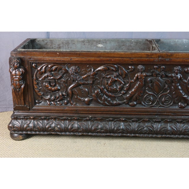 Renaissance Planter in Carved Walnut For Sale - Image 5 of 13
