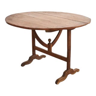 Country French Fruitwood Tilt-Top Wine Tasting Dining Table For Sale