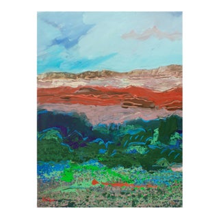 1980s Abstract Acrylic Landscape by Harry Hilson For Sale