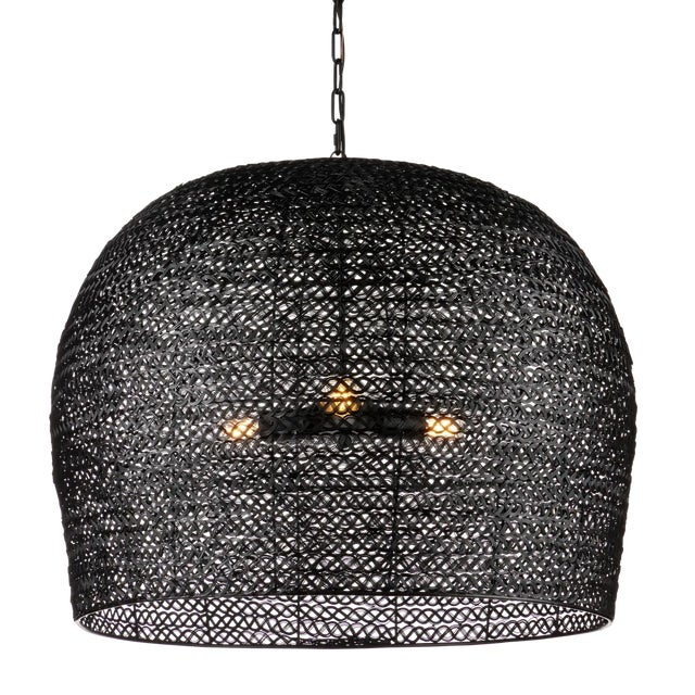 Transitional Currey & Company Piero Black Large Pendant For Sale - Image 3 of 7