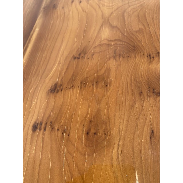 Brown Vintage Campaign Style Pine Rectangular Coffee Table For Sale - Image 8 of 10