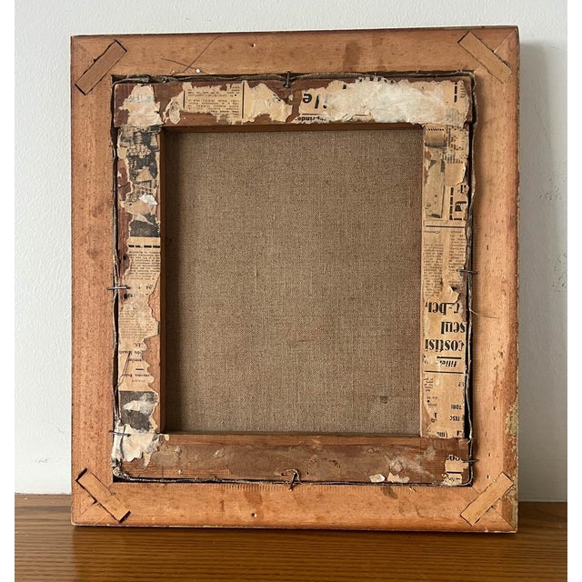 Wood 1914 French Woman Portrait Oil Painting For Sale - Image 7 of 7