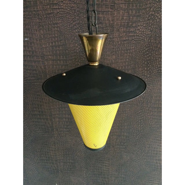 French Lantern Pendant Lamp in the Style of Mathieu Mategot, 1950s For Sale - Image 10 of 13