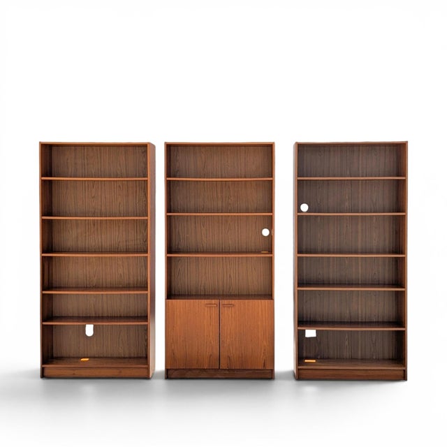 Wood Set of Three Mid-Century Teak Bookcases For Sale - Image 7 of 18