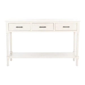 Peyton 3 Drawer Console Table - Distressed White