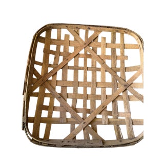 Large Vintage Tobacco Leaf Baskets - Rustic Farmhouse Decor For Sale