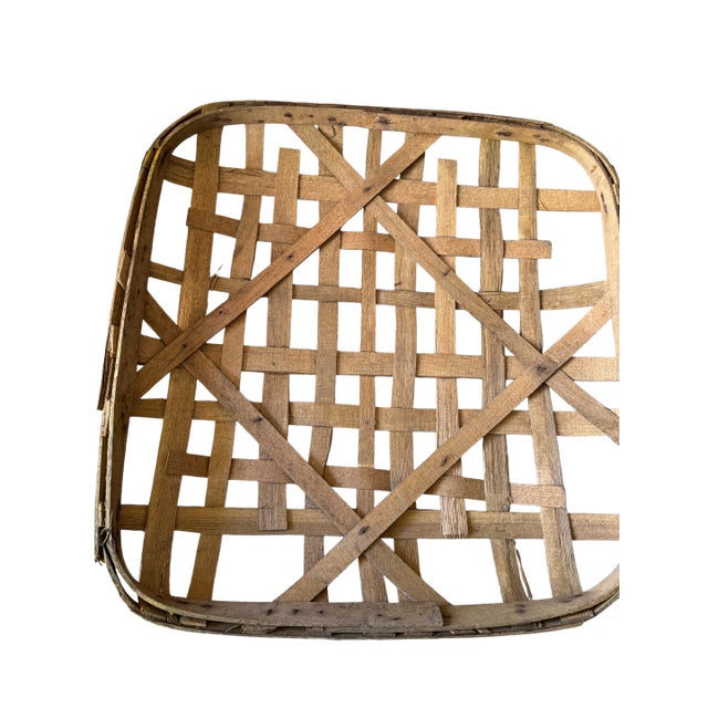 Large Vintage Tobacco Leaf Baskets - Rustic Farmhouse Decor For Sale