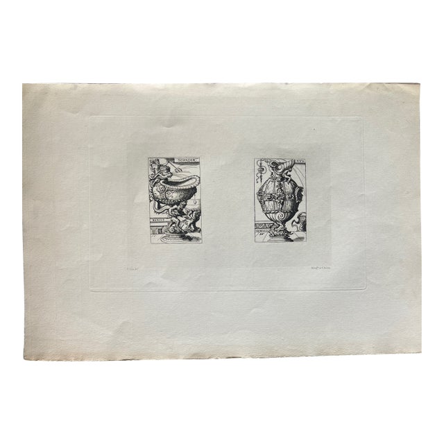 Antique Édouard Baldus Heliogravure of Renaissance Ornamental Vessels, Paris C. 1870 For Sale