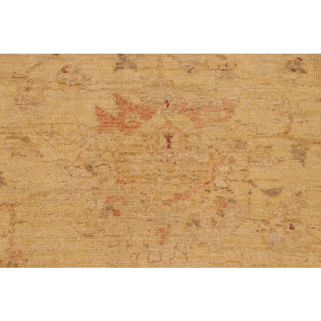 Classic Ziegler Gold Tan Hand-Knotted Wool Rug - 9'4'' X 11'10'' For Sale In New York - Image 6 of 8