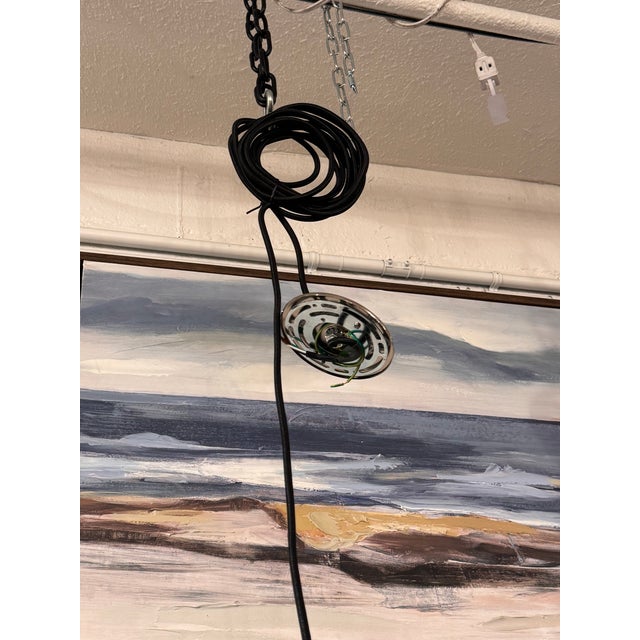Restoration Hardware Restoration Hardware 20th C. Factory Filament Smoke Glass Barn Pendant For Sale - Image 4 of 14