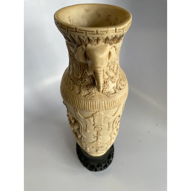 Vintage Chinese Faux Ivory Vase For Sale - Image 4 of 9