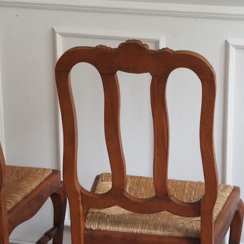 Vintage French Dining Chairs with Woven Seats, Set of 8 For Sale - Image 11 of 17