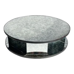 Vintage Revolving Mirrored Coffee Table Attributed to Paul Laszlo