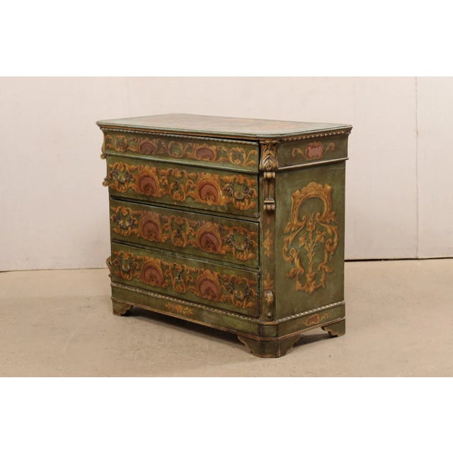 19th Century European Green Chest of Drawers For Sale - Image 9 of 12