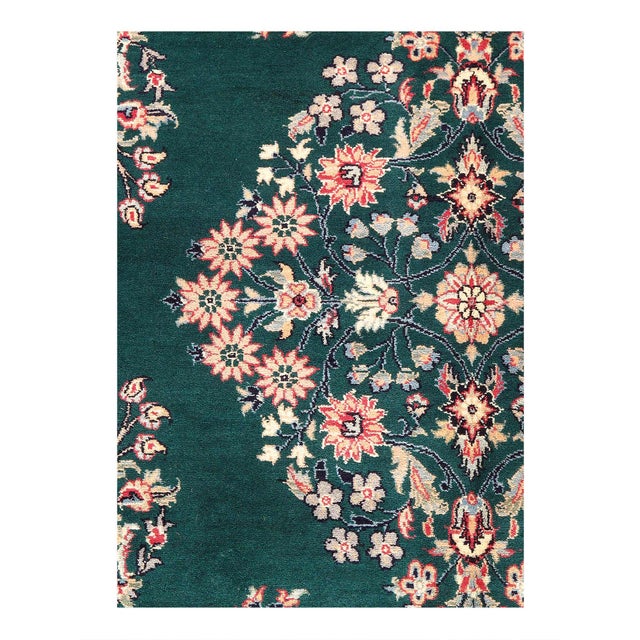 Original INDO Tabriz design rug. Very Fine Handmade and hand-knotted. Lamb's wool on a cotton foundation. Hand-spun wool...
