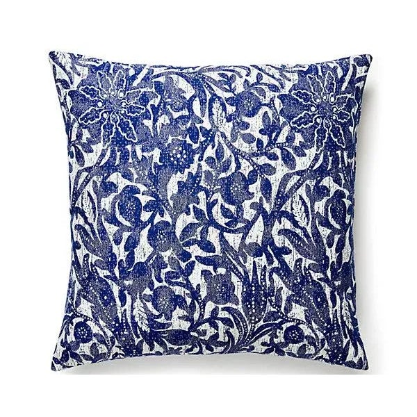 Traditional The House of Scalamandré Bali Floral Outdoor Pillow, Ultramarine For Sale - Image 3 of 3